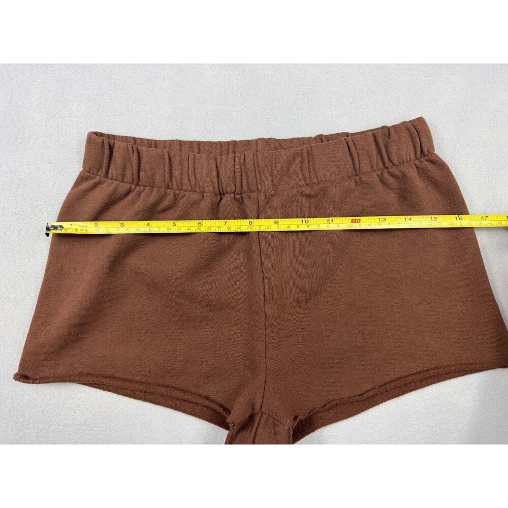 Playboy X Pacsun Y2K Rhinestone Brown Raw Hem Sweat Mini Shorts Women’s XS - Picture 6 of 7